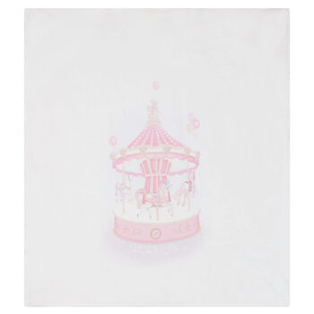 Baby Girls White & Pink Carousel Blanket